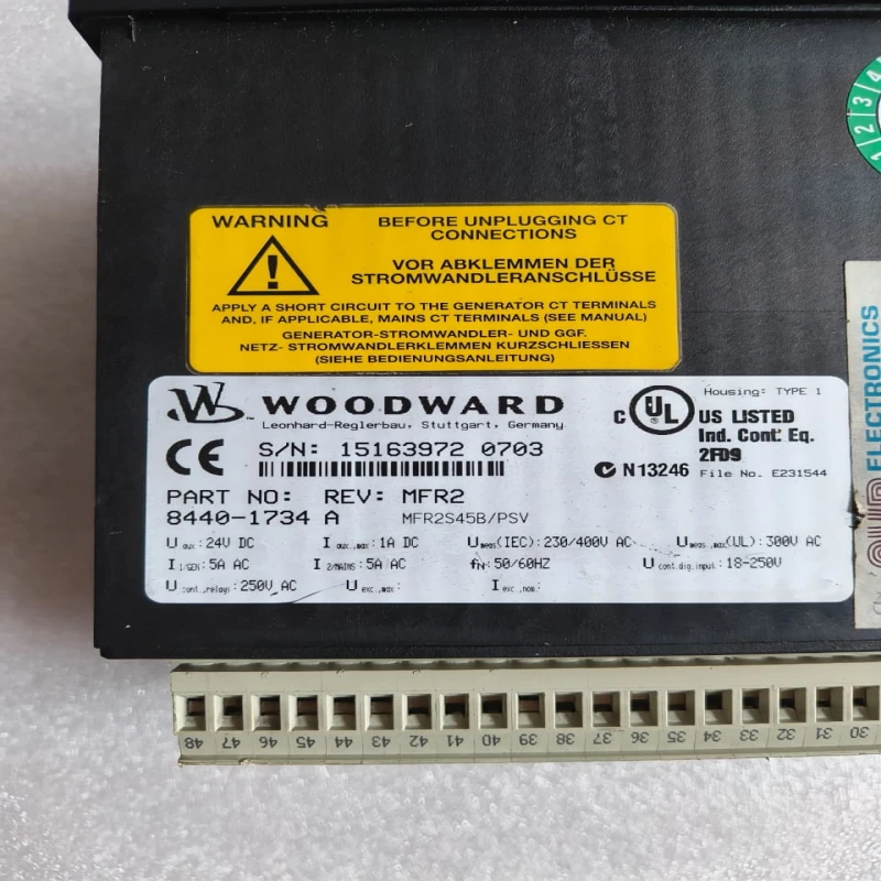 Woodward MFR2S45B/PSV 8440-1734 Multifunction Relay & Control Unit for Generator Protection and Engine Control thumbnail 2